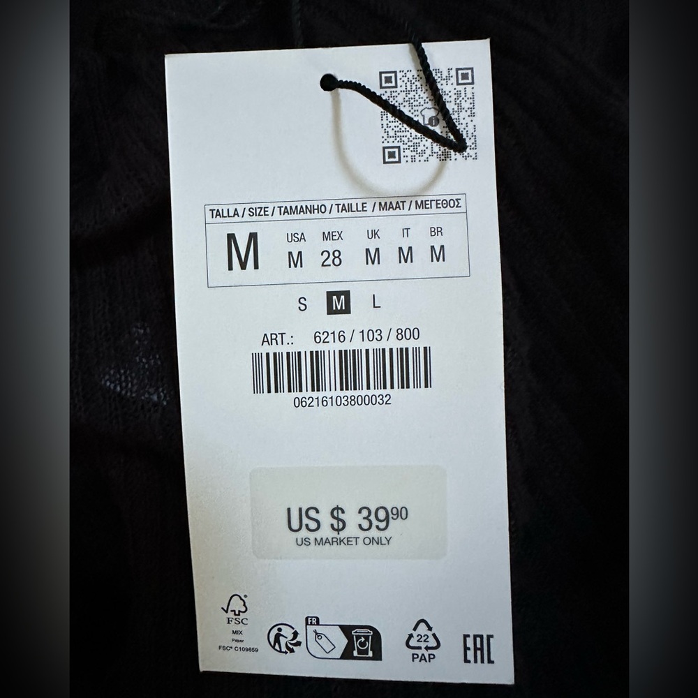 NWT Zara Black Sheer Turtleneck Sweater - Medium - Picture 6 of 9